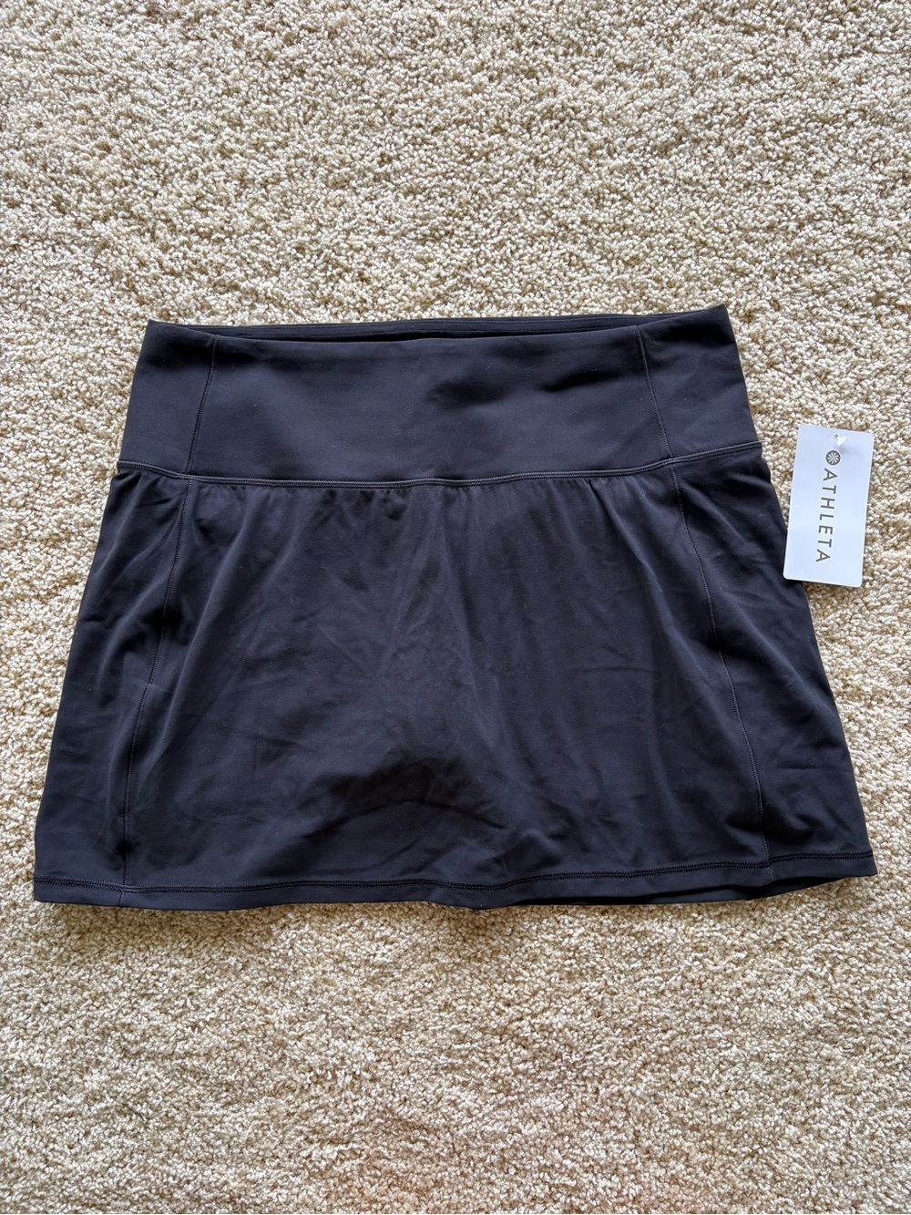 NWT Athleta Salutation Stash Skort XL Black Powervita Athletic Skirt 16"